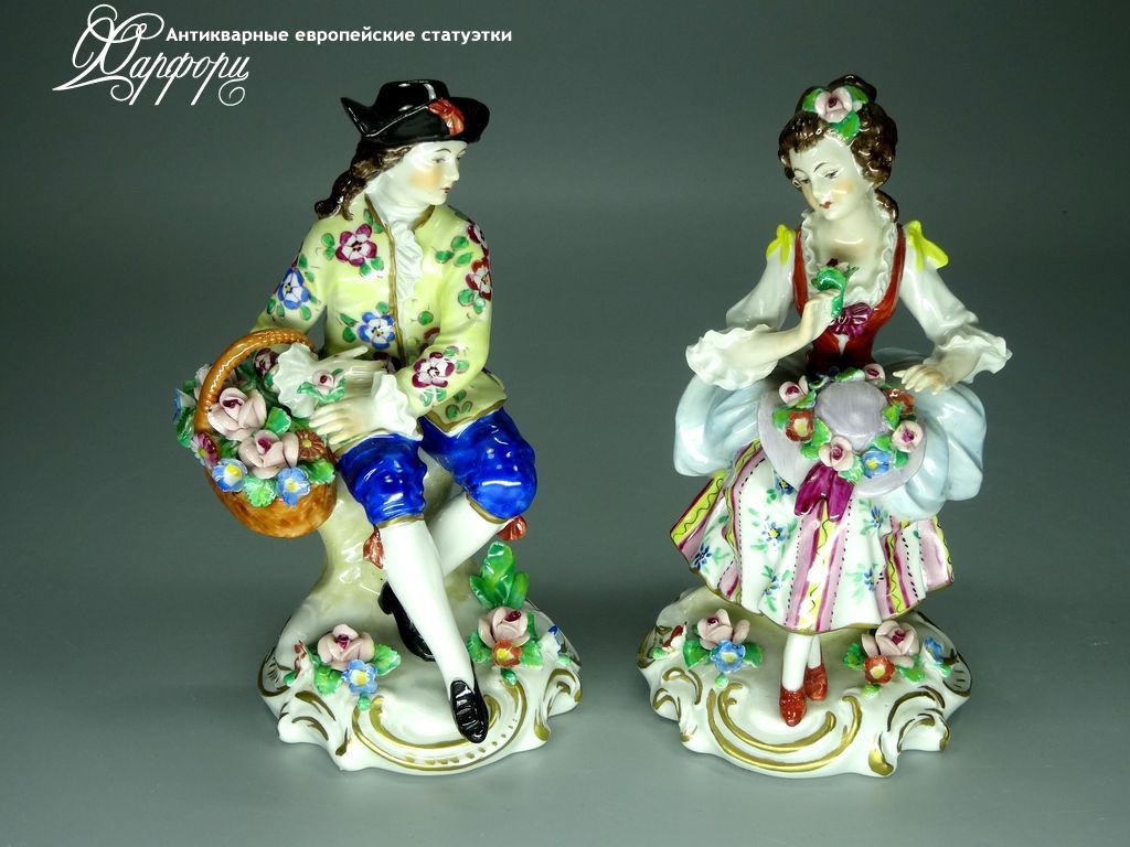 Купить фарфоровые статуэтки Sitzendorf, На цветочной поляне, Германия